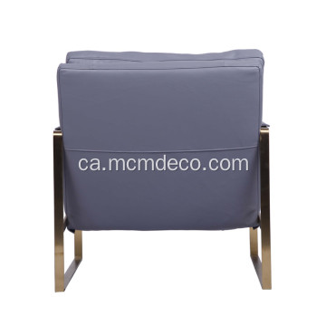 Moderna butaca Lounge de cuir d&#39;acer inoxidable Zara